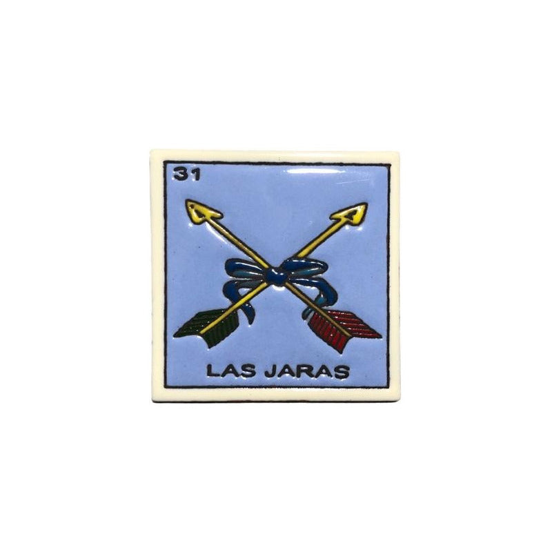 Lotería Azulejo Artesanal Tipo Talavera Relieve 1pz #alrn01 Las Jaras