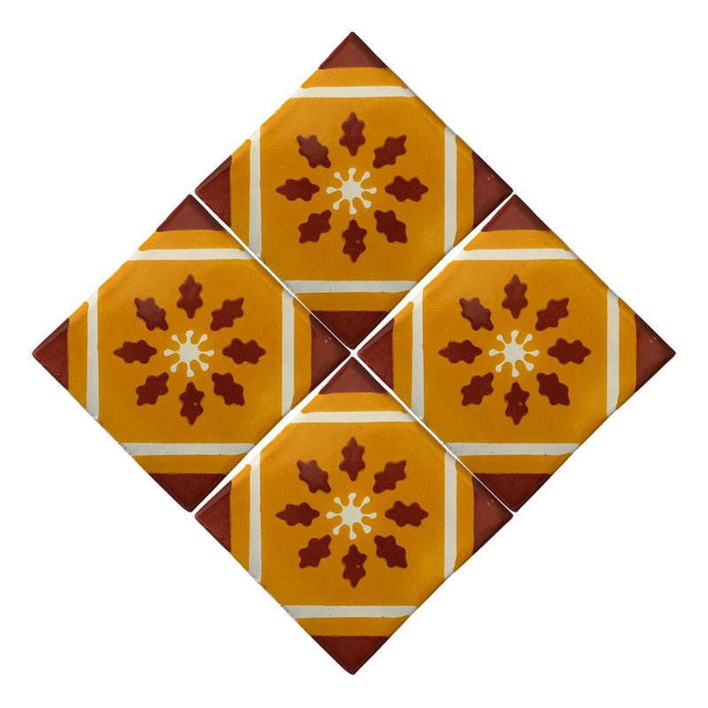 Azulejo 10.5cm Artesanal Tipo Talavera Liso 90pz #acls-81