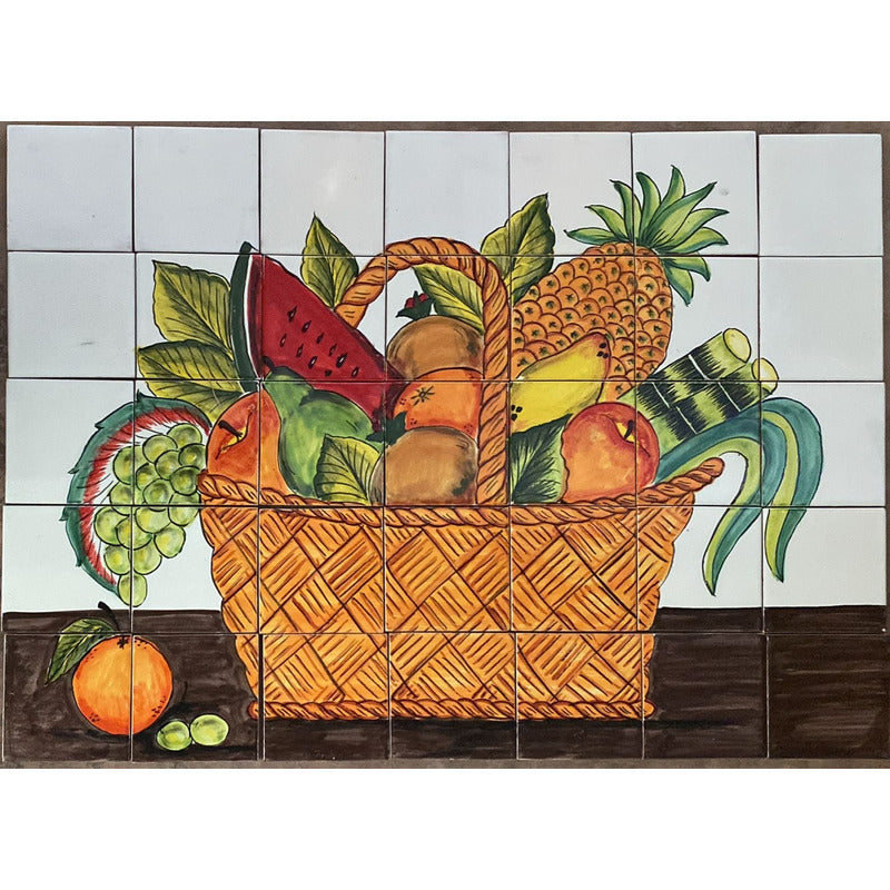 Mural 35pz Azulejo Artesanal Tipo Talavera Liso #m035-101 M035-101