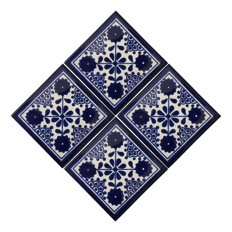 Azulejo 10.5cm Artesanal Tipo Talavera Liso 90pz #acls-52