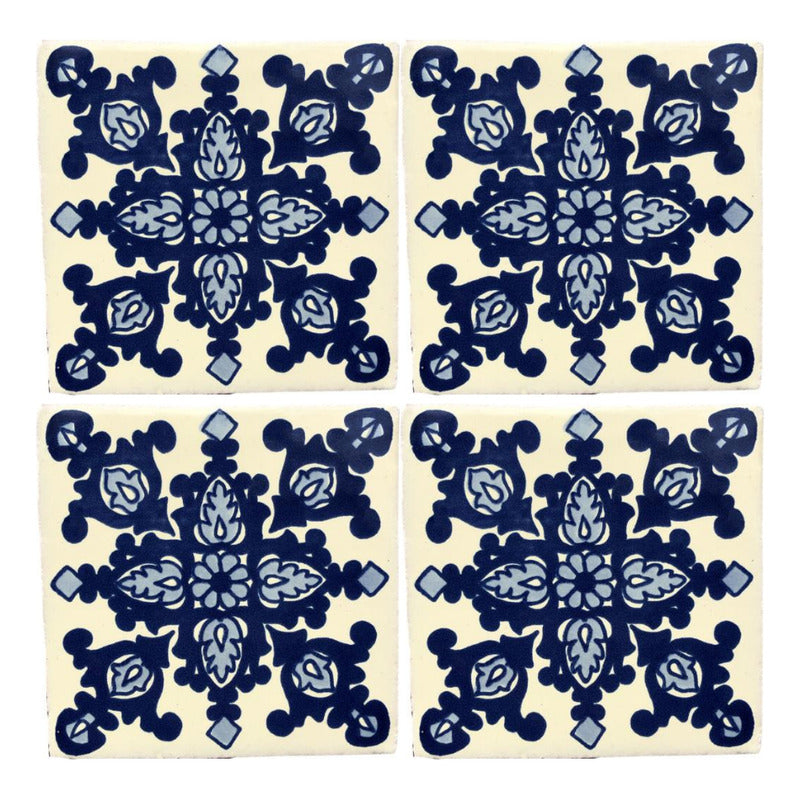 Azulejo 10.5cm Artesanal Tipo Talavera Liso 90pz #acls Acls-90