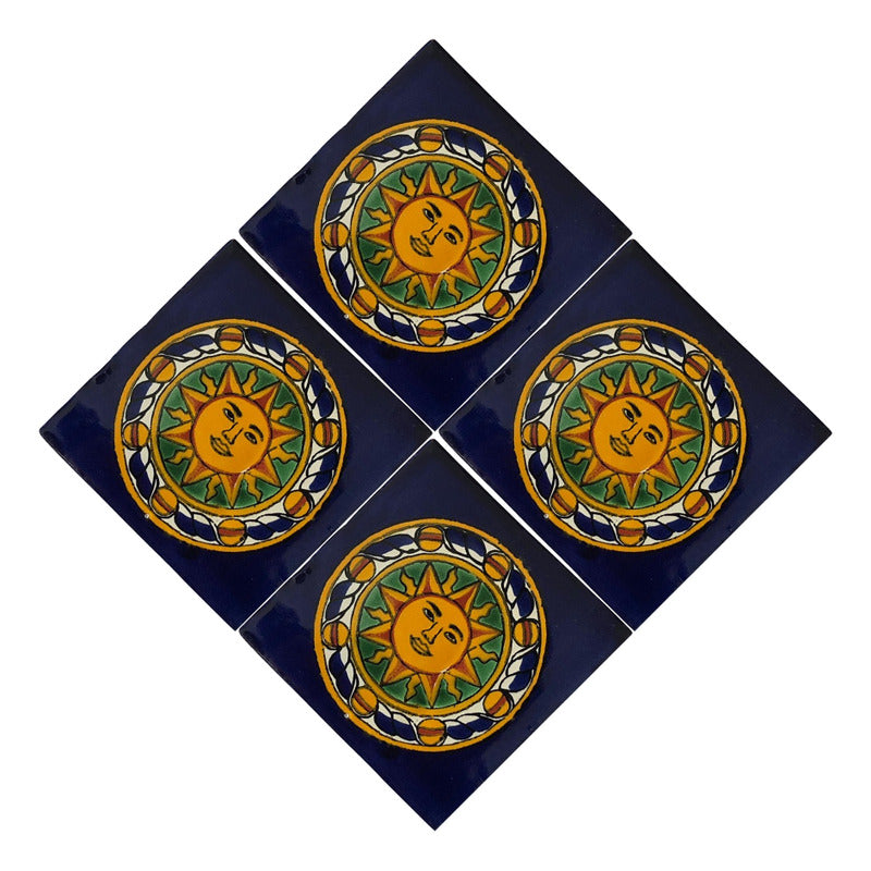 Azulejo 10.5cm Artesanal Tipo Talavera Liso 90pz #acln-18