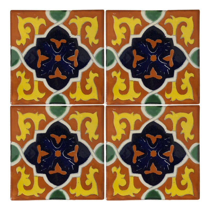 Azulejo 10.5cm Artesanal Tipo Talavera Liso 90pz #acln-30