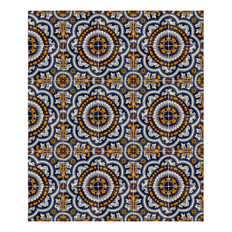 Azulejo 10.5cm Artesanal Tipo Talavera Liso 90pz #acln-29