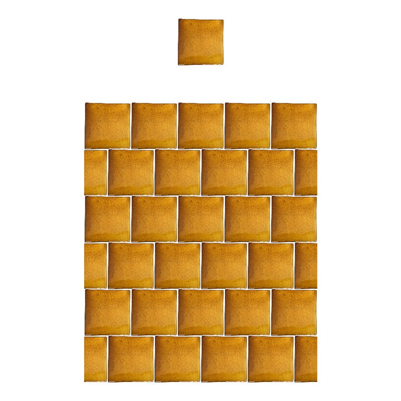 Azulejo 15.5cm Artesanal Talavera Liso 44pz Colores Oro Viejo