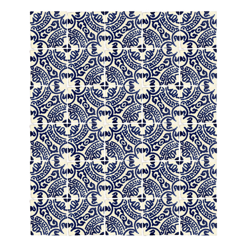 Azulejo Artesanal Talavera Liso 90pz #acls-57