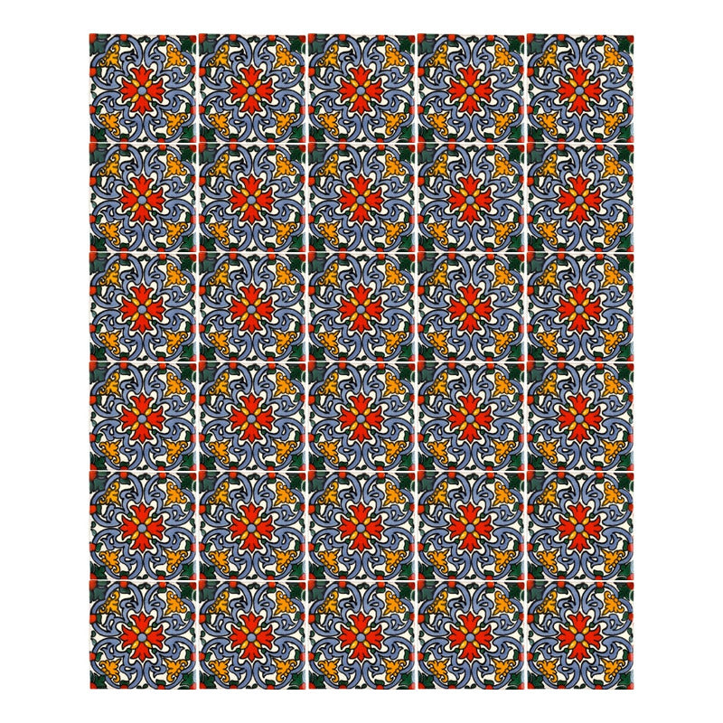 Azulejo 10.5cm Artesanal Talavera Liso 90pz #acln-45