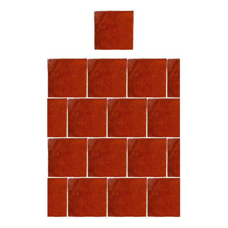 Azulejo 15.5cm Artesanal Talavera Liso 44pz Caramelo