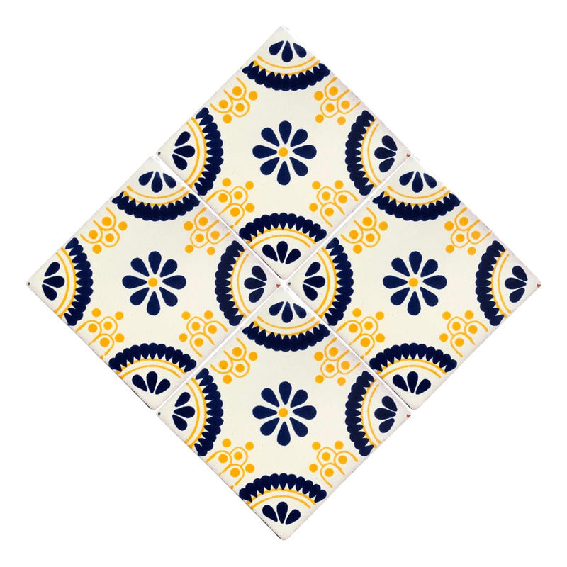 Azulejo 10.5cm Artesanal Tipo Talavera Liso 90pz #acls Acls-100