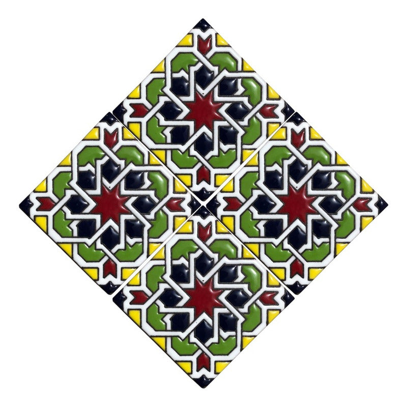 Azulejo 11cm Artesanal Talavera Relieve 90pz #acrs-05