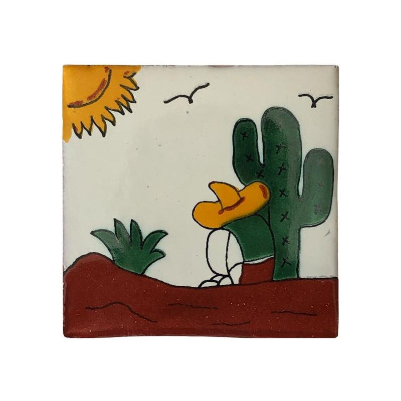 Azulejo 10.5cm Artesanal Tipo Talavera Liso 90pz #acln Acln-17