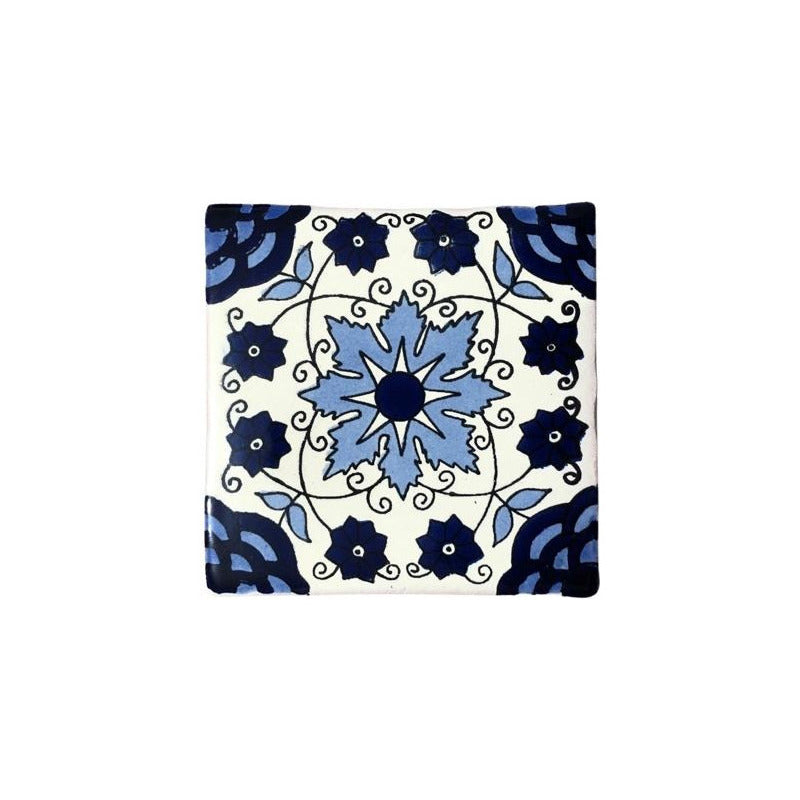 Azulejo 10.5cm Artesanal Tipo Talavera Liso 90pz #acln Acln-54