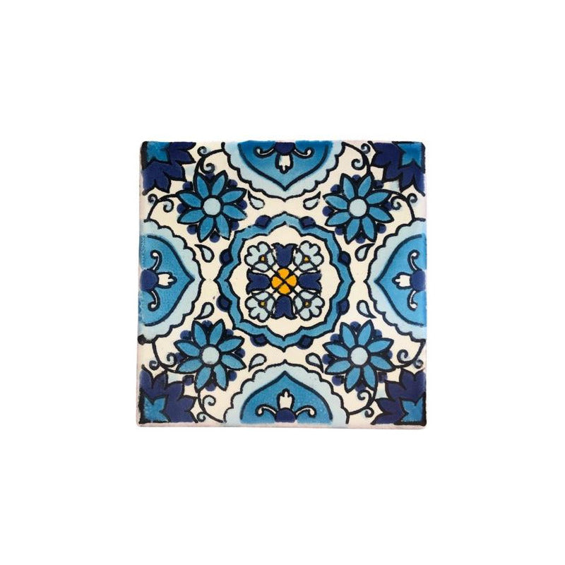 Azulejo 10.5cm Artesanal Tipo Talavera Liso 90pz #acln-50