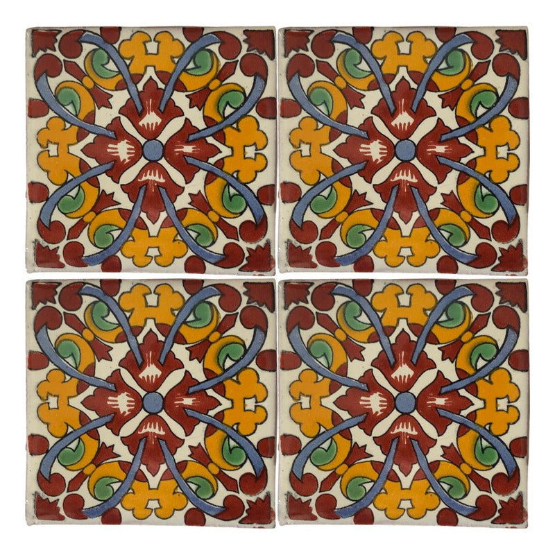 Azulejo 10.5cm Artesanal Talavera Liso 90pz #acln-52
