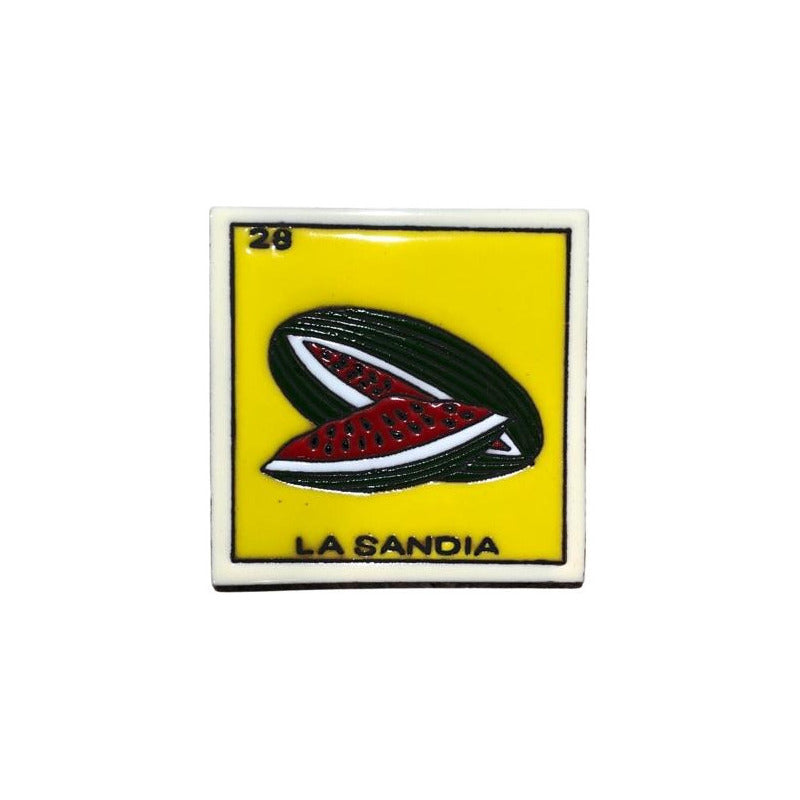 Lotería Azulejo Artesanal Tipo Talavera Relieve 10pz #alrn01 La Sandia