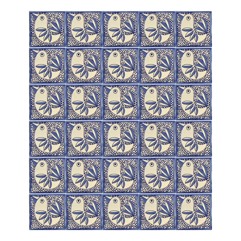 Azulejo 10.5cm Artesanal Talavera Liso 90pz #acls-134