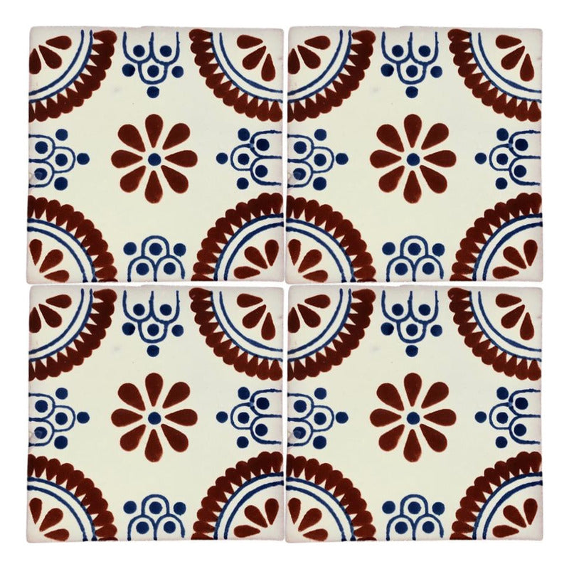 Azulejo 10.5cm Artesanal Tipo Talavera Liso 90pz #acls-98