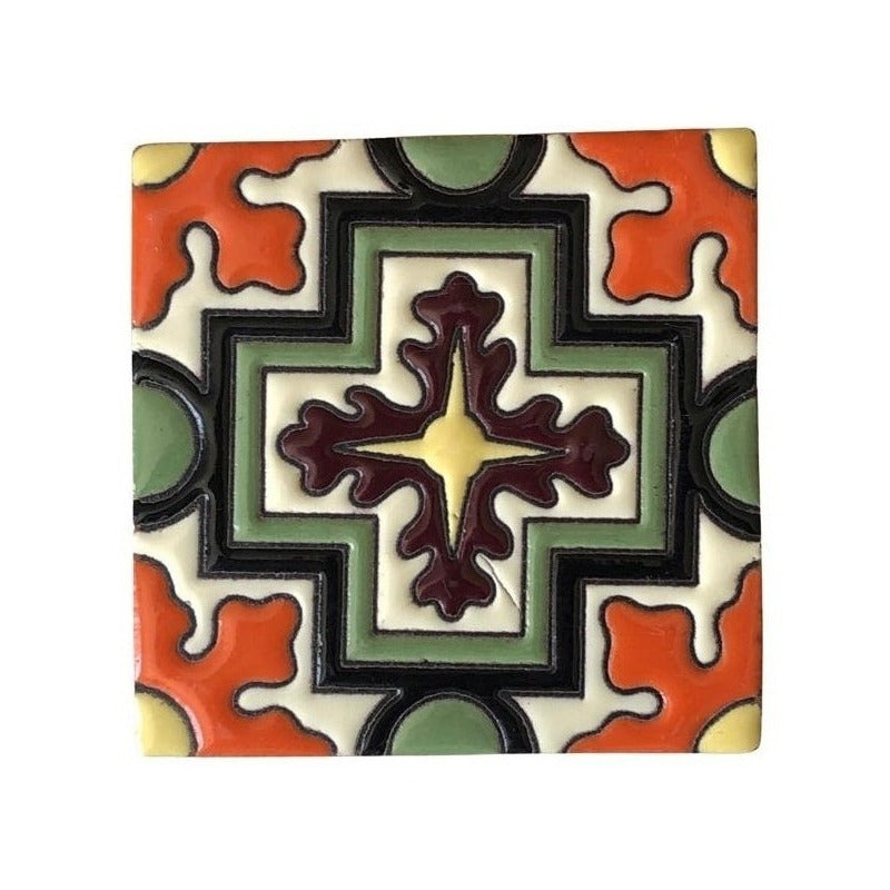 Azulejo Artesanal Tipo Talavera Relieve 90pz #acrs-41