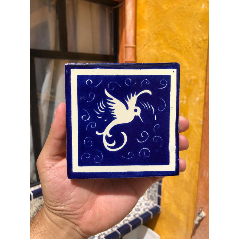 Azulejo 10.5cm Artesanal Tipo Talavera Liso 90pz #acls-122