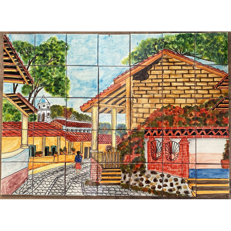 Mural 35pz Azulejo Artesanal Tipo Talavera Liso #m035-60 M035-60