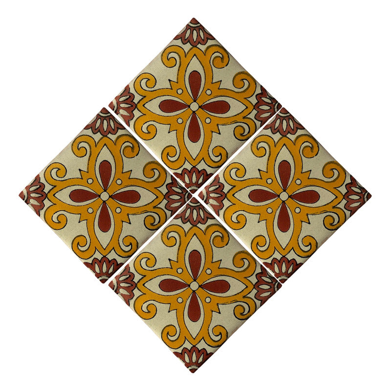 Azulejo 10.5cm Artesanal Tipo Talavera Liso 90pz #acln-19