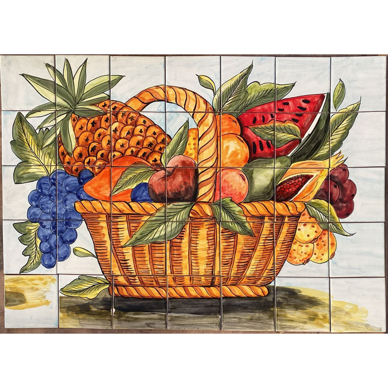 Mural 35pz Azulejo Artesanal Tipo Talavera Liso #m035-96 M035-96