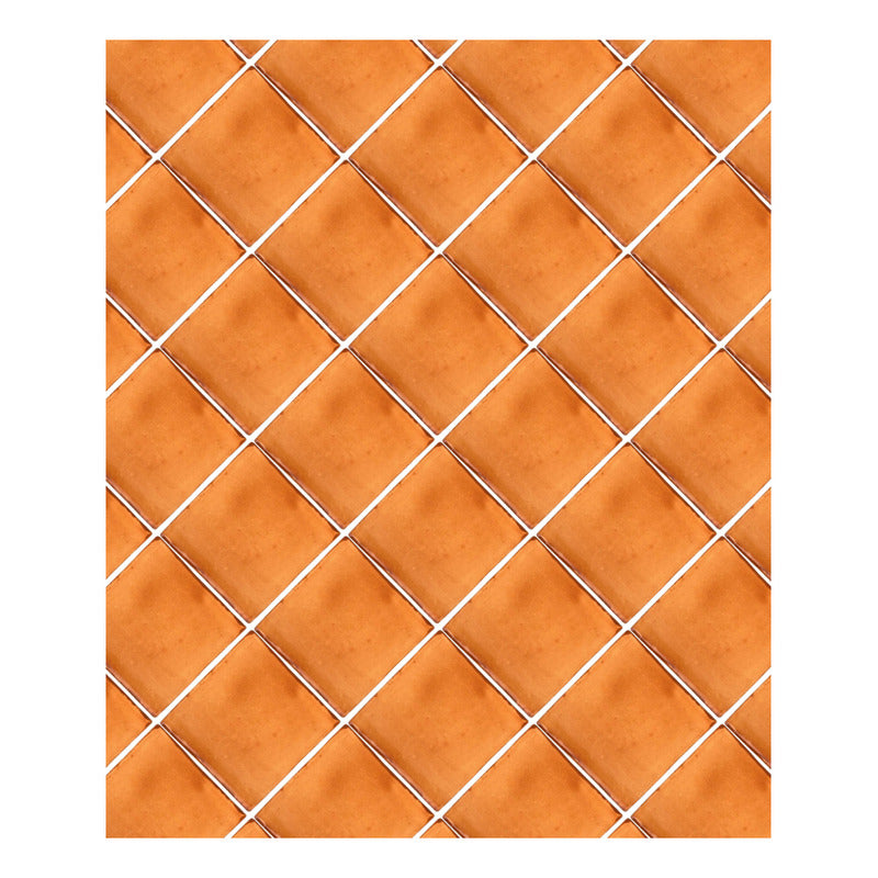 Azulejo Artesanal Tipo Talavera Liso 90pz Colores Mostaza Sobre Blanco