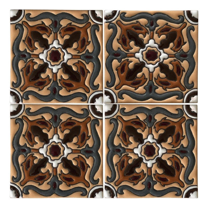 Azulejo 11cm Artesanal Talavera Relieve 90pz #acrs-17