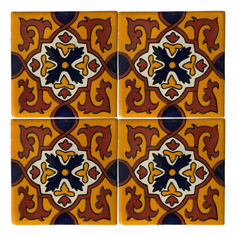 Azulejo 10.5cm Artesanal Tipo Talavera Liso 90pz #acln-24