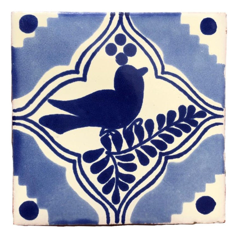 Azulejo 10.5cm Artesanal Tipo Talavera Liso 90pz #acls-123