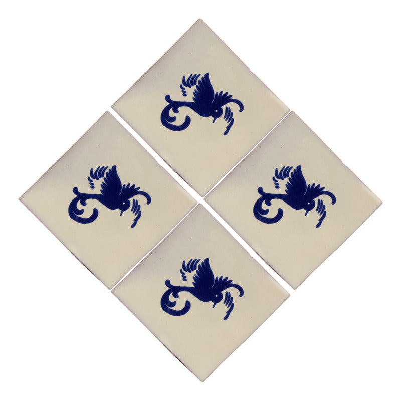 Azulejo 10.5cm Artesanal Tipo Talavera Liso 90pz #acls Acls-127