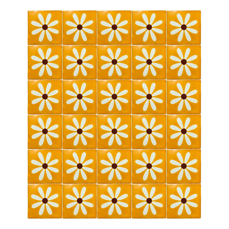 Azulejo 10.5cm Artesanal Talavera Liso 90pz #acls-101