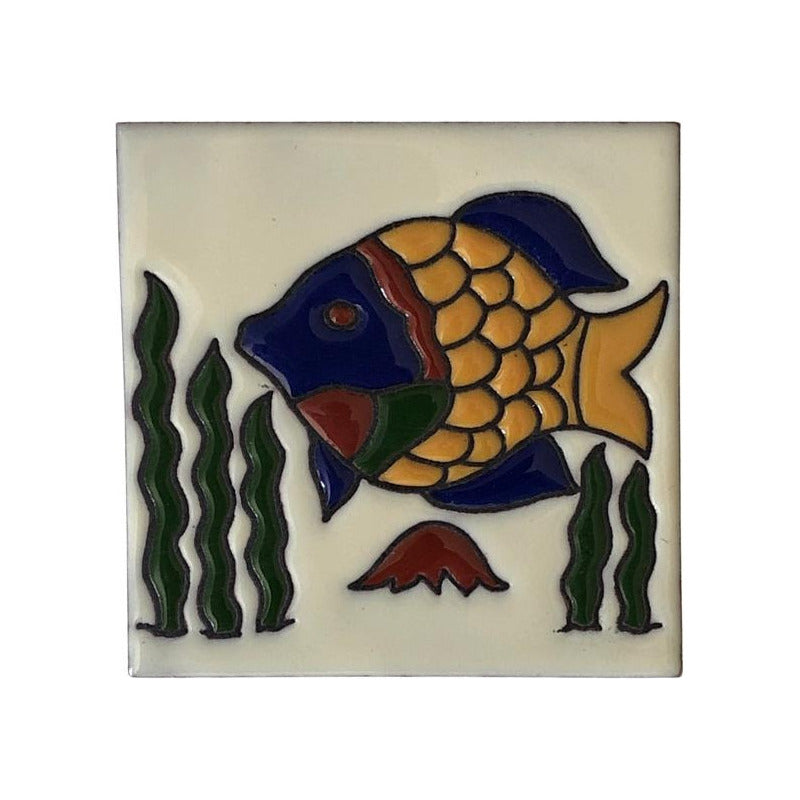 Azulejo 11cm Artesanal Tipo Talavera Relieve 80pz #acrn Acrn-22