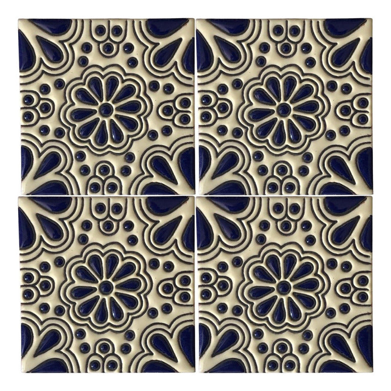 Azulejo Artesanal Talavera Relieve 90pz #acrs-18