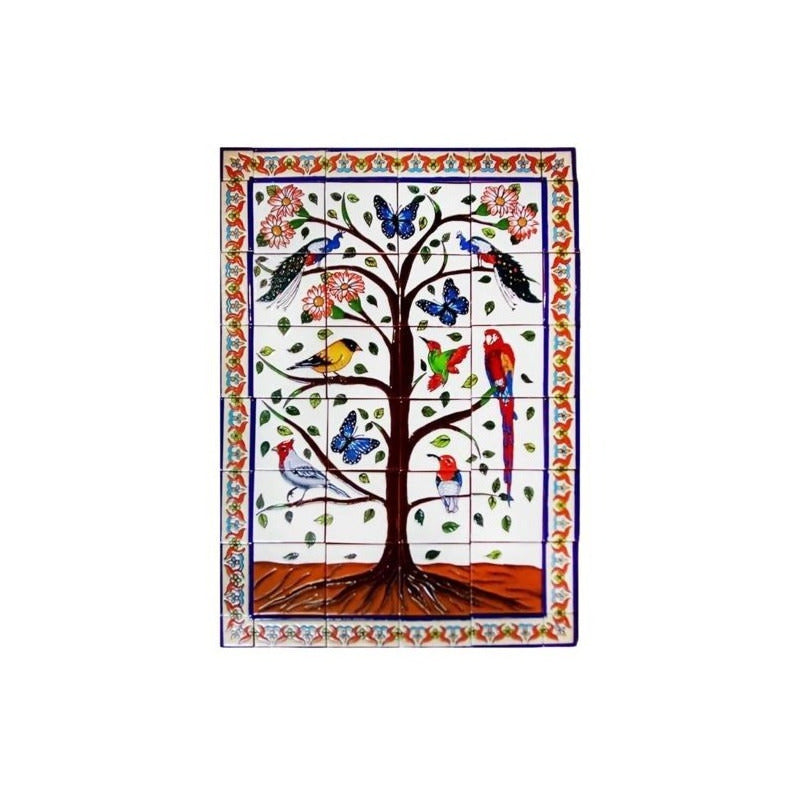 Mural 24pz Azulejo Artesanal Tipo Talavera Relieve #02