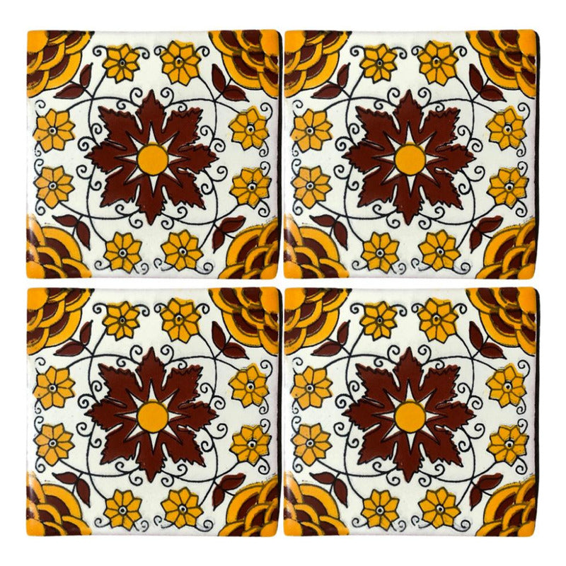 Azulejo 10.5cm Artesanal Tipo Talavera Liso 90pz #acln-56