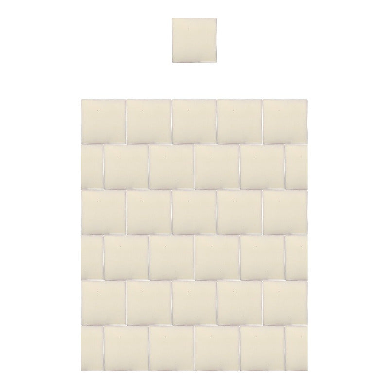 Azulejo 15.5cm Artesanal Talavera Liso 44pz Colores Blanco Mexicano