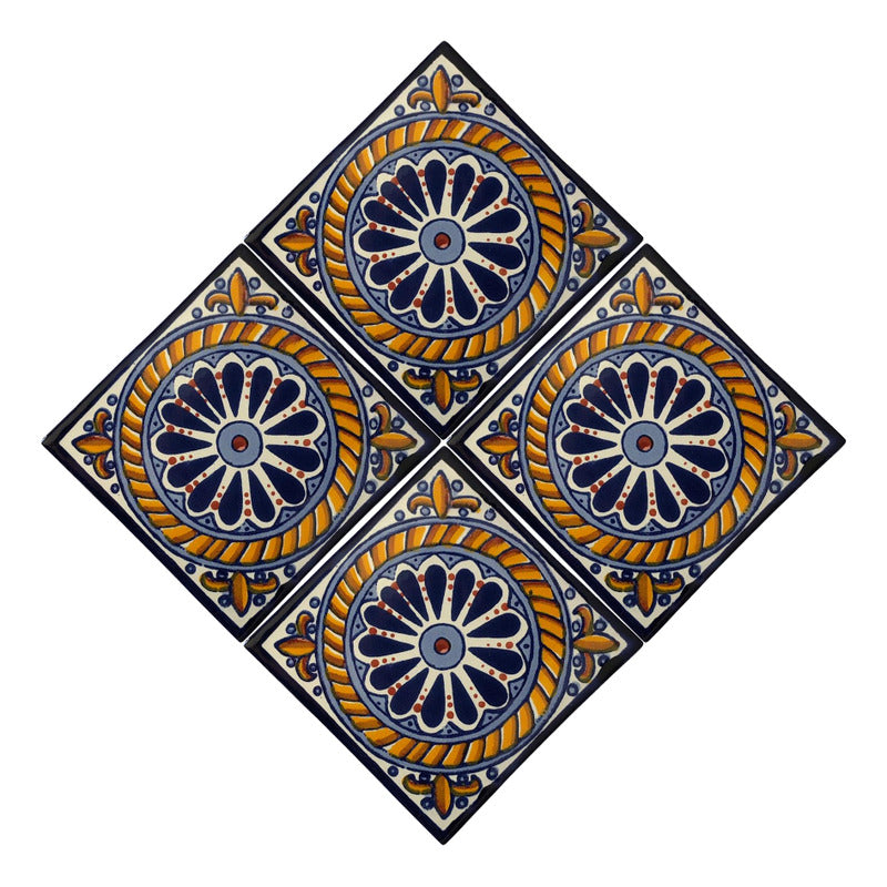 Azulejo 10.5cm Artesanal Tipo Talavera Liso 90pz #acln-32