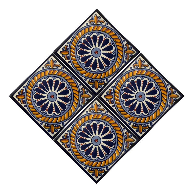 Azulejo 10.5cm Artesanal Talavera Liso 90pz #acln-32