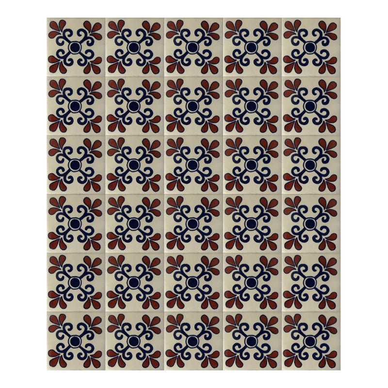 Azulejo 10.5cm Artesanal Talavera Liso 90pz #acls Acls-80