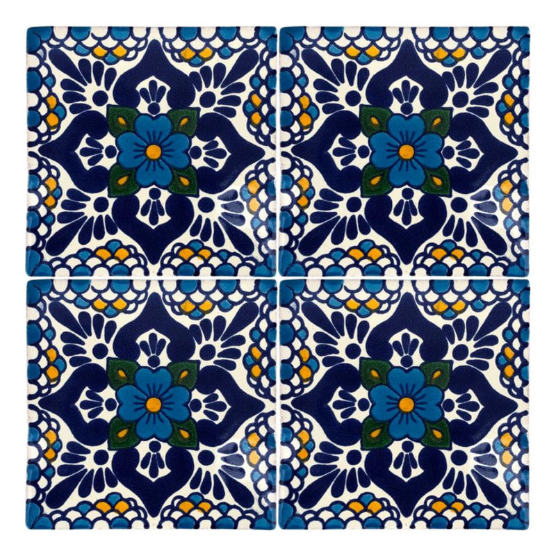 Azulejo 10.5cm Artesanal Tipo Talavera Liso 90pz #acln-55