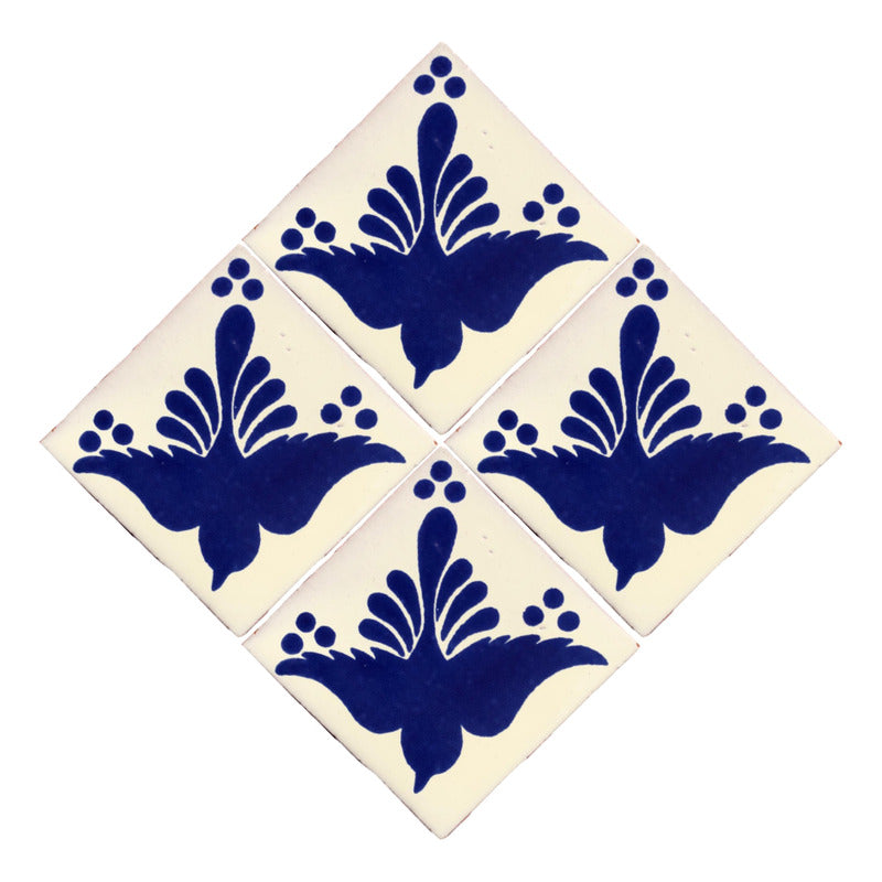 Azulejo 10.5cm Artesanal Tipo Talavera Liso 90pz #acls Acls-137