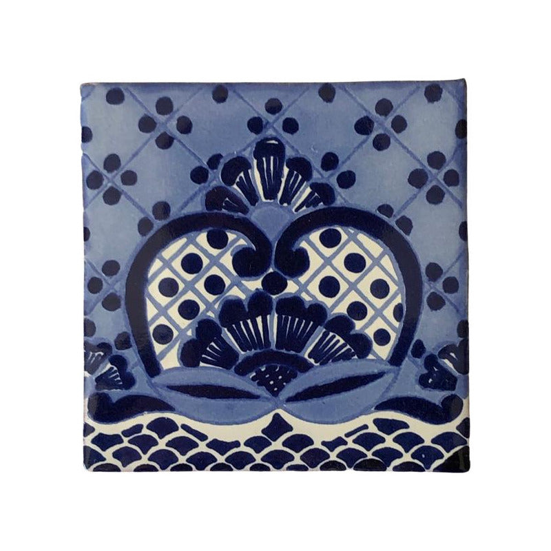 Azulejo 10.5cm Artesanal Tipo Talavera Liso 90pz #acln-27
