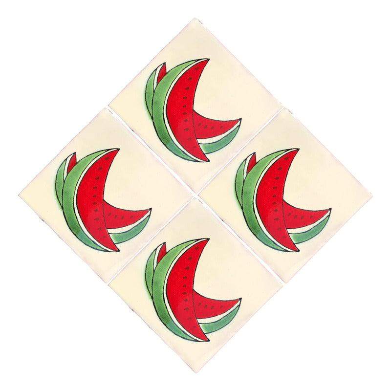 Azulejo 10.5cm Artesanal Tipo Talavera Liso 90pz #acln-11