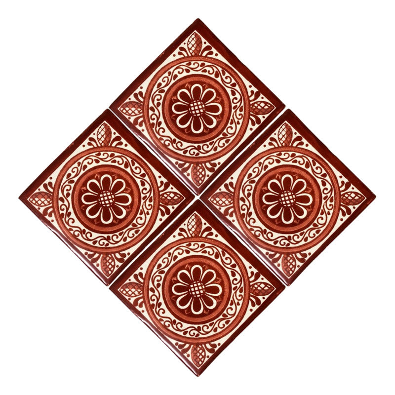 Azulejo 10.5cm Artesanal Tipo Talavera Liso 90pz #acls-96