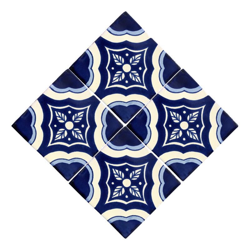 Azulejo 10.5cm Artesanal Talavera Liso 90pz #acls-88