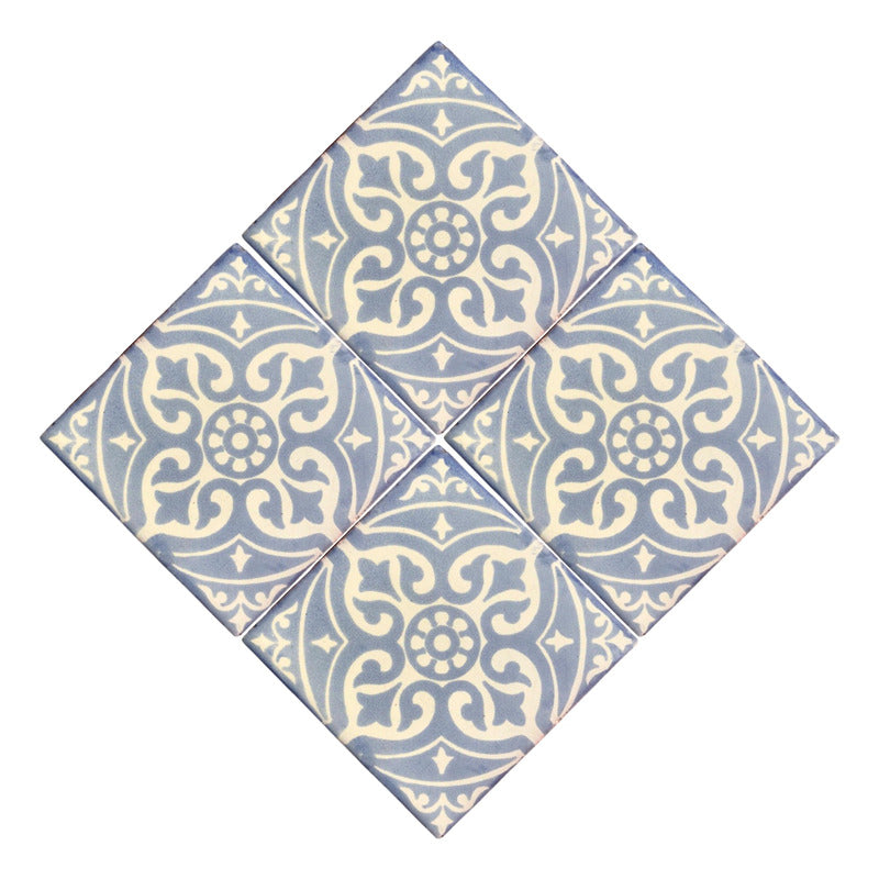 Azulejo 10.5cm Artesanal Tipo Talavera Liso 90pz #acls-54