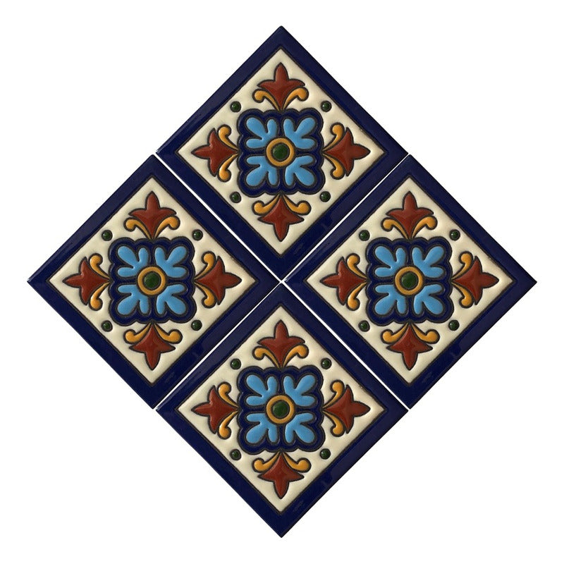 Azulejo Artesanal Talavera Relieve 90pz #acrs-23