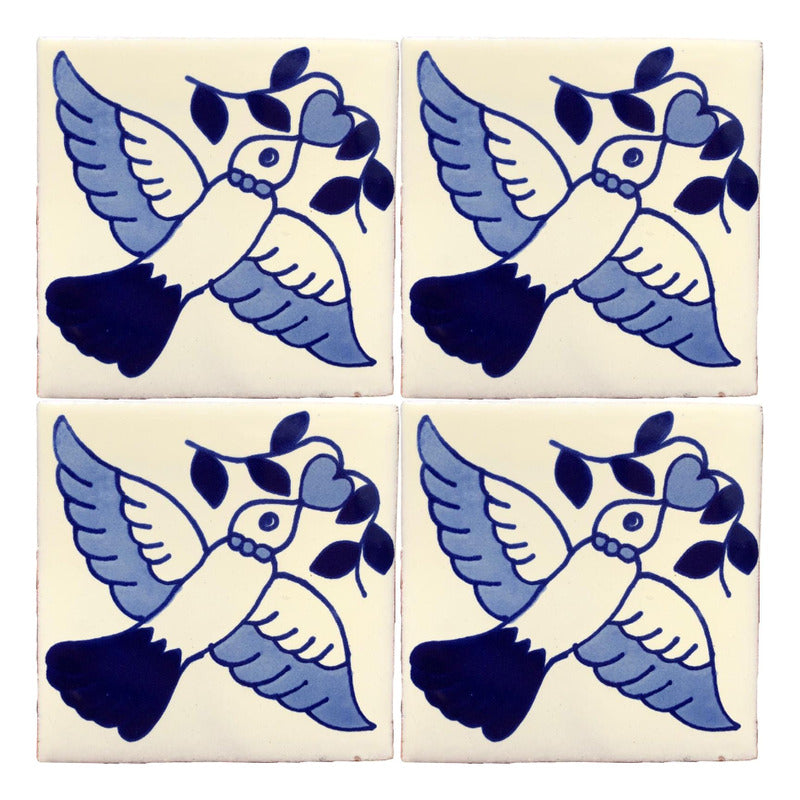 Azulejo 10.5cm Artesanal Tipo Talavera Liso 90pz #acls Acls-139