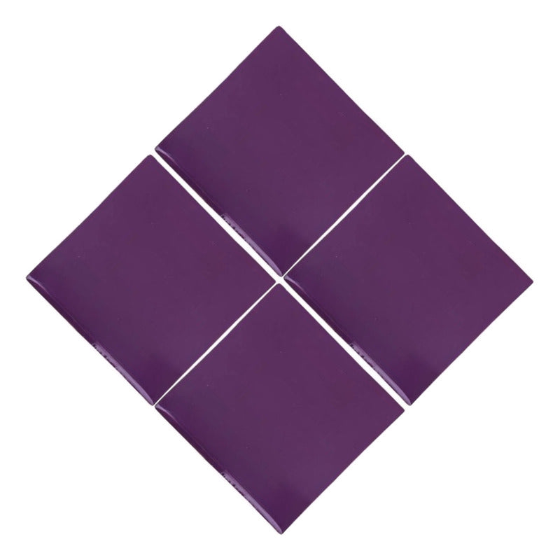 Azulejo Artesanal Tipo Talavera Liso 90pz Colores  Lila